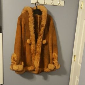 Suede and fur coat